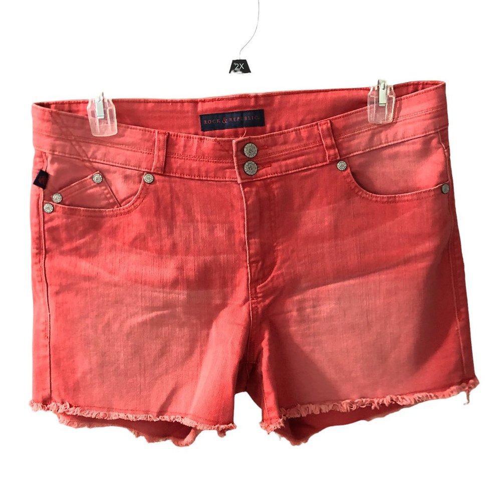 Rock & Republic Frayed Denim Shorts-Bonnaroo-Sz 14